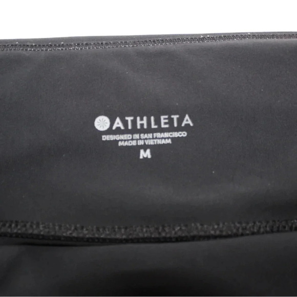 Women’s Athleta Stellar Scuba Leggings in Navy and Black with Pockets Sz Medium - Picture 12 of 12
